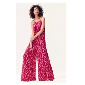 Massimo Dutti Floral Pink Jumpsuit